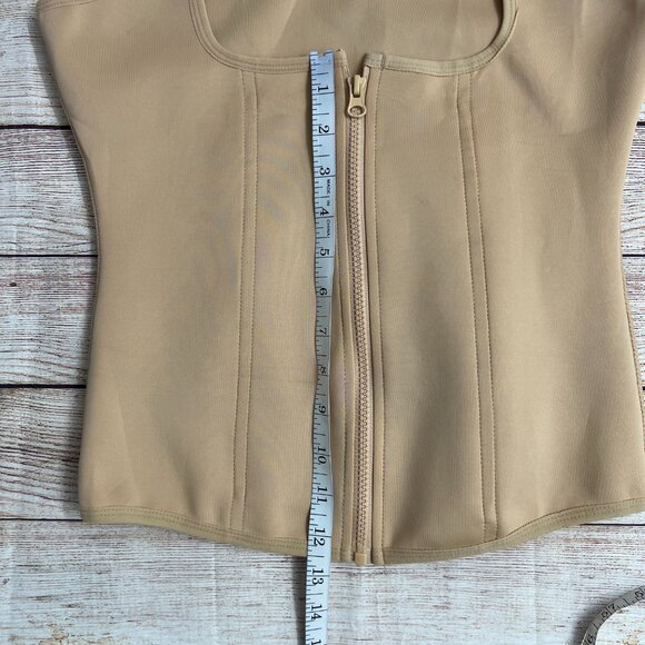 Waist Trainer Vest XL Nude Compression Zipper Shapewear Body Shaper Corset - Picture 3 of 13
